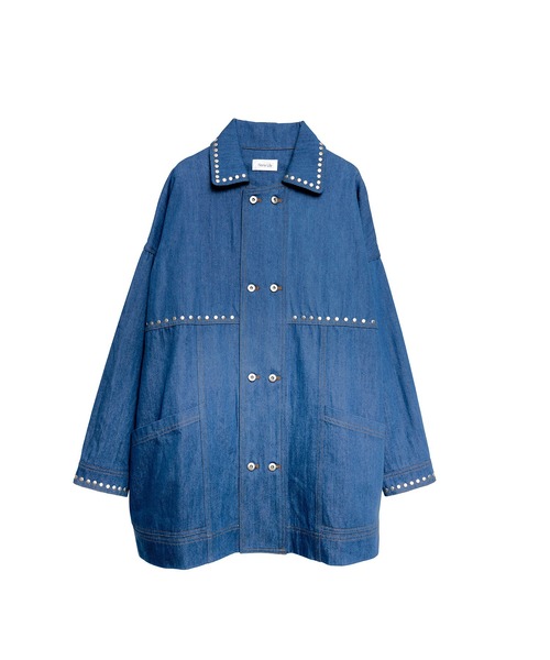 Nora Lily(ノラリリー)の「【Nora Lily】Studs Denim Switching Coverall Jacket(デニムジャケット・メンズ・インディゴブルー/ブラック/ブルー・FREE)」の18枚目の写真