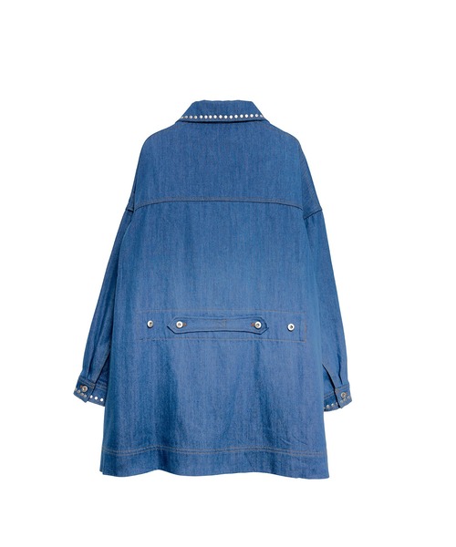 Nora Lily(ノラリリー)の「【Nora Lily】Studs Denim Switching Coverall Jacket(デニムジャケット・メンズ・インディゴブルー/ブラック/ブルー・FREE)」の19枚目の写真