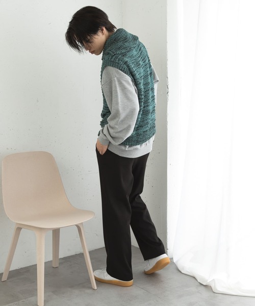 SENSE OF PLACE by URBAN RESEARCH（センスオブプレイスバイアーバンリサーチ）の「ミックスメランジハーフジップニットベスト（ベスト・メンズ・ブルー/チャコールグレー・LARGE/MEDIUM）」の7枚目の写真