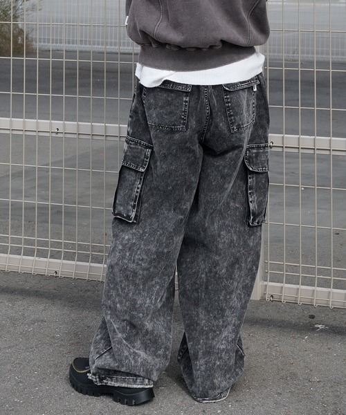 Perushu(ペルーシュ)の「vintage like draw cord wide cargo pants ビンテージライクドローコードワイドカーゴパンツ(カーゴパンツ・メンズ・ブラック/カーキ/ベージュ・SMALL/MEDIUM/LARGE)」の13枚目の写真