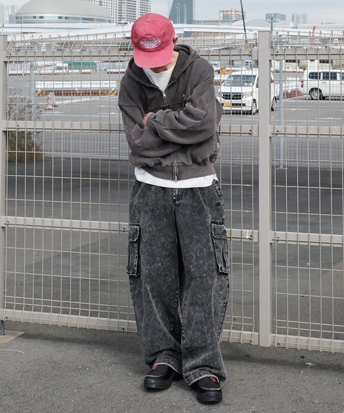 Perushu(ペルーシュ)の「vintage like draw cord wide cargo pants ビンテージライクドローコードワイドカーゴパンツ(カーゴパンツ・メンズ・ブラック/カーキ/ベージュ・SMALL/MEDIUM/LARGE)」の21枚目の写真