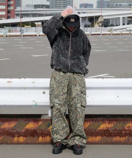 Perushu(ペルーシュ)の「vintage like draw cord wide cargo pants ビンテージライクドローコードワイドカーゴパンツ(カーゴパンツ・メンズ・ブラック/カーキ/ベージュ・SMALL/MEDIUM/LARGE)」の4枚目の写真
