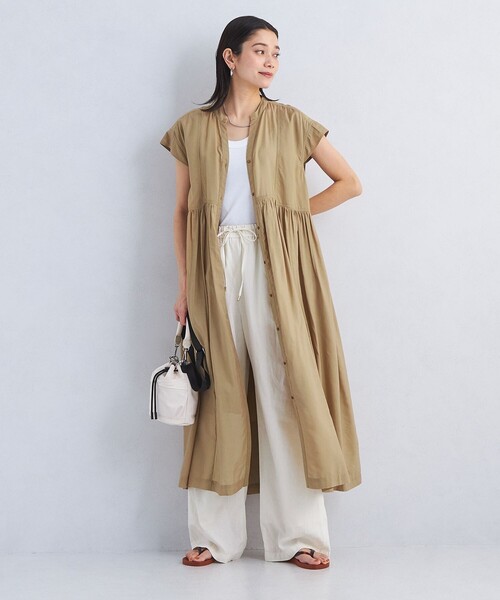 qualite｜ギャザースリーブワンピース | Rakuten Fashion(楽天