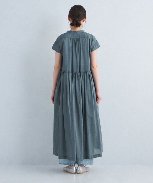 green label relaxing(グリーンレーベルリラクシング)の「ボイル ギャザー ハオリ ショートスリーブ ワンピース(ワンピース・レディース・ベージュ/ダークグリーン/ブラック・FREE)」の14枚目の写真