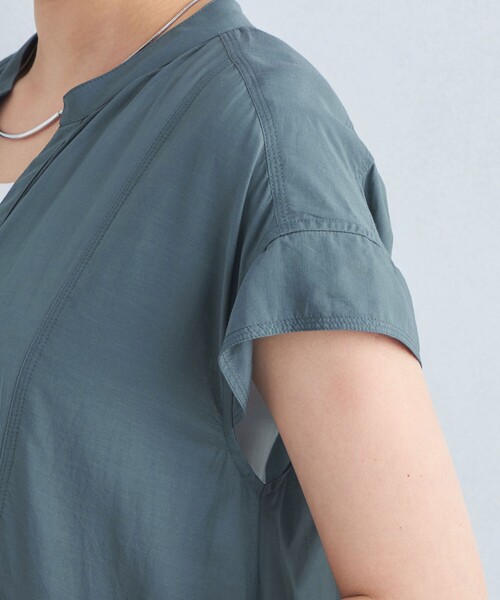 green label relaxing(グリーンレーベルリラクシング)の「ボイル ギャザー ハオリ ショートスリーブ ワンピース(ワンピース・レディース・ベージュ/ダークグリーン/ブラック・FREE)」の16枚目の写真