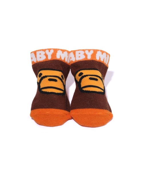 A BATHING APE（アベイシングエイプ）の「MILO FACE BABY SOCKS（ベビーギフト・キッズ・ブラック/ブラウン/ホワイト・SMALL）」の3枚目の写真