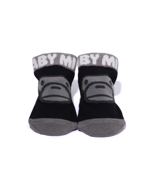A BATHING APE（アベイシングエイプ）の「MILO FACE BABY SOCKS（ベビーギフト・キッズ・ブラック/ブラウン/ホワイト・SMALL）」の2枚目の写真