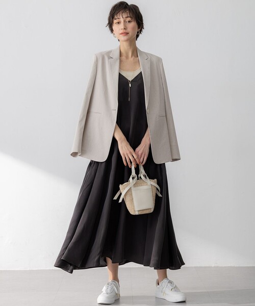 セール】【洗える】リネンレーヨンストレッチ テーラード ジャケット