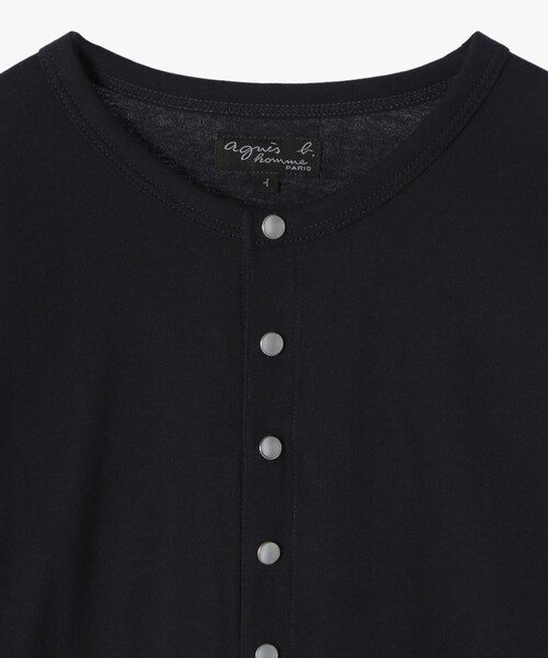 agnes b.（アニエスベー）の「メンズ オーガニックコットン 長袖 カーディガンプレッション（カーディガン/ボレロ・メンズ・ネイビー・1/3/2）」の3枚目の写真