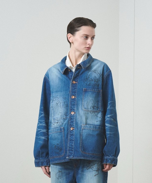 TROVE（トローヴ）の「TROVE x SHINSUKE KAWAHARA / DENIM JKT（デニムジャケット・メンズ・インディゴブルー/キナリ・1/3）」の6枚目の写真