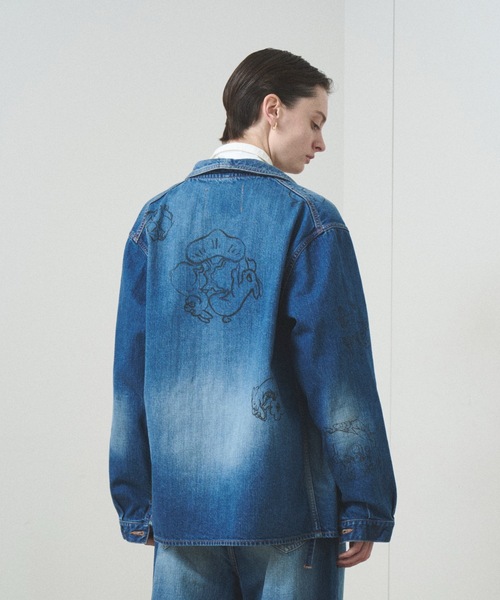 TROVE（トローヴ）の「TROVE x SHINSUKE KAWAHARA / DENIM JKT（デニムジャケット・メンズ・インディゴブルー/キナリ・1/3）」の7枚目の写真