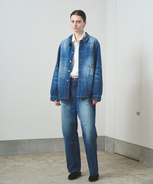 TROVE（トローヴ）の「TROVE x SHINSUKE KAWAHARA / DENIM JKT（デニムジャケット・メンズ・インディゴブルー/キナリ・1/3）」の9枚目の写真