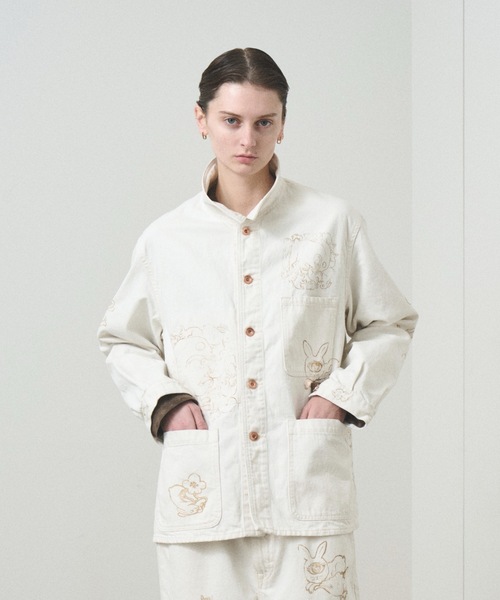 TROVE（トローヴ）の「TROVE x SHINSUKE KAWAHARA / DENIM JKT（デニムジャケット・メンズ・インディゴブルー/キナリ・1/3）」の20枚目の写真