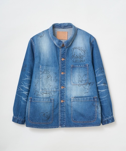 TROVE（トローヴ）の「TROVE x SHINSUKE KAWAHARA / DENIM JKT（デニムジャケット・メンズ・インディゴブルー/キナリ・1/3）」の3枚目の写真