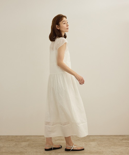 ROPE'（ロペ）の「コットンエンブロイダリーレースワンピース（ワンピース・レディース・ホワイト・FREE）」の3枚目の写真