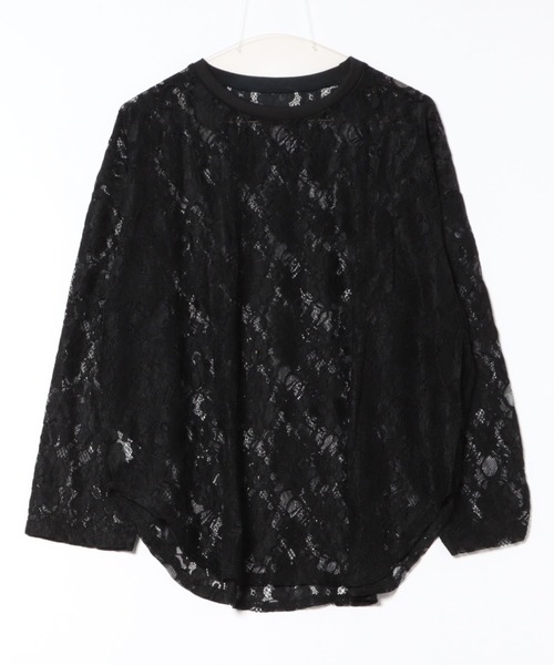 Lace Ladies(レースレディース)の「レース シアー クルーネック ロング丈 プルオーバー(その他トップス・レディース・ホワイト/ブラック・FREE)」の13枚目の写真