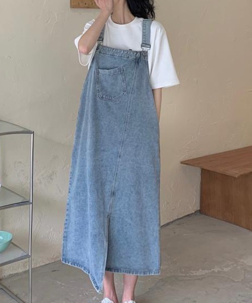 SallyLunn(サリーラン)の「【S~XLサイズ展開♪大人ゆるカジュアル】デニムサロペットワンピース(サロペット/オーバーオール・レディース・ブルー・MEDIUM/LARGE/SMALL/X-LARGE)」の19枚目の写真