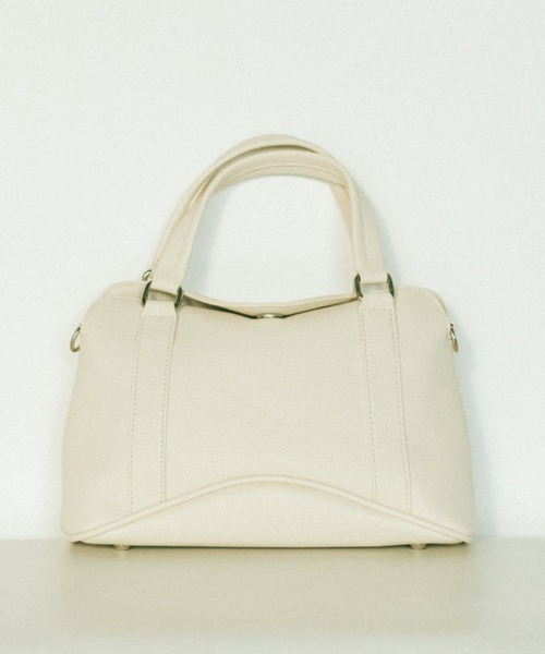 ABONNE [配送/関税込み] MERCIER BAG_IVORY ソフトレザーウェーブフラップハンドバッグ/ショルダー付き