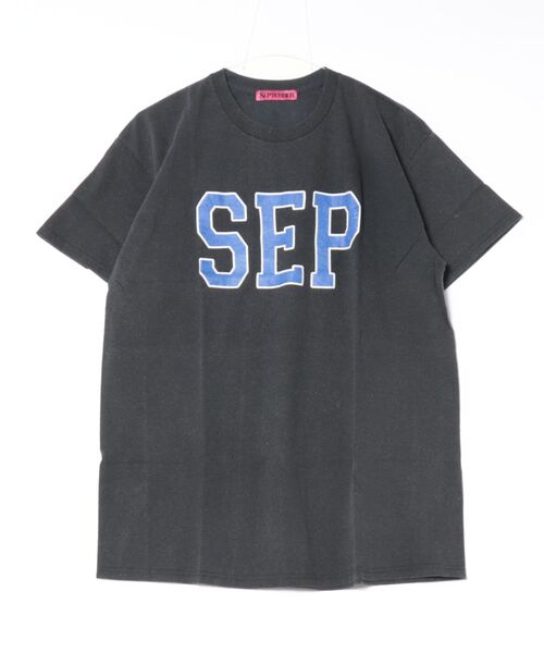 September(セプテンバー)の「【SEPTEMBER(セプテンバー)】College T(Tシャツ/カットソー・レディース・ブラック・SMALL)」の1枚目の写真