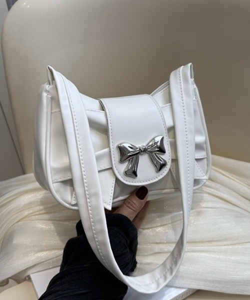 UP START(アップスタート)の「【LAMPOON】リボンバッグ(ショルダーバッグ・レディース・シルバー/ホワイト/ブラック・FREE)」の1枚目の写真