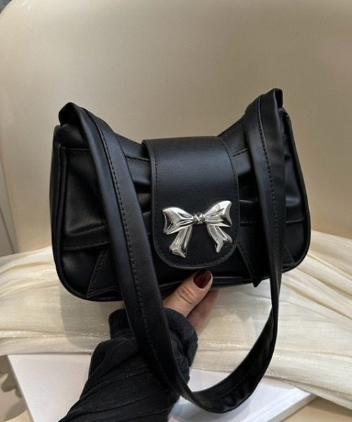 UP START(アップスタート)の「【LAMPOON】リボンバッグ(ショルダーバッグ・レディース・シルバー/ホワイト/ブラック・FREE)」の2枚目の写真