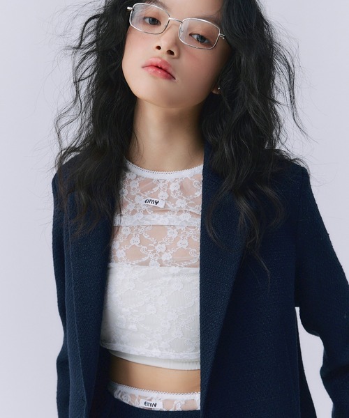 EIMY ISTOIRE（エイミーイストワール）の「ツイードテーラードジャケット（テーラードジャケット・レディース・キャメル/ネイビー/イエロー・F）」の8枚目の写真