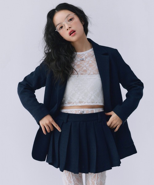 EIMY ISTOIRE（エイミーイストワール）の「ツイードテーラードジャケット（テーラードジャケット・レディース・キャメル/ネイビー/イエロー・F）」の10枚目の写真