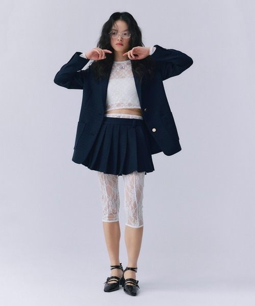 EIMY ISTOIRE（エイミーイストワール）の「ツイードテーラードジャケット（テーラードジャケット・レディース・キャメル/ネイビー/イエロー・F）」の5枚目の写真