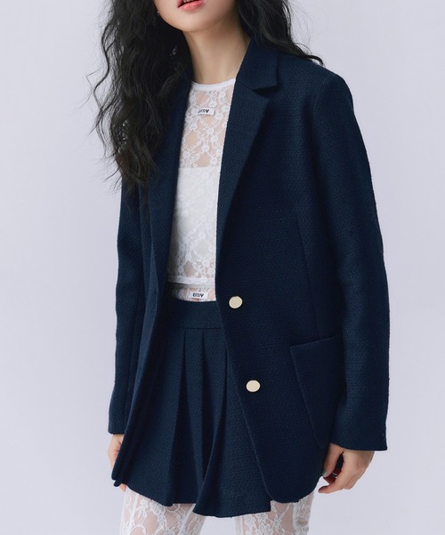 EIMY ISTOIRE（エイミーイストワール）の「ツイードテーラードジャケット（テーラードジャケット・レディース・キャメル/ネイビー/イエロー・F）」の20枚目の写真