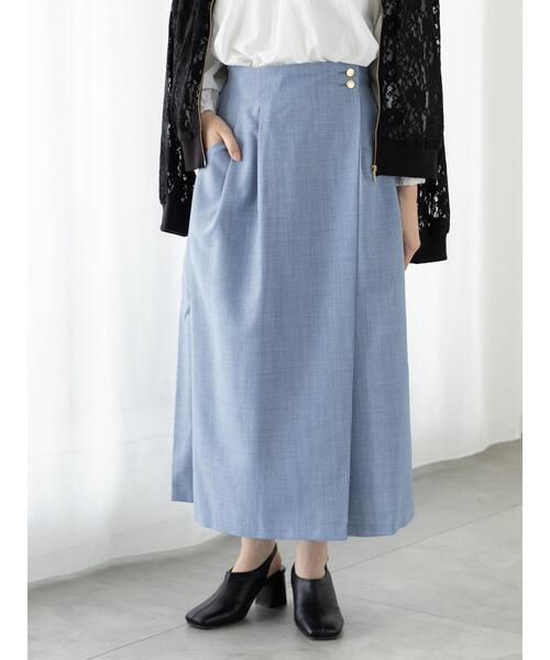 Te chichi TERRASSE（テチチテラス）の「麻調ボタンスカーチョ（その他パンツ・レディース・ブラック/ブルー/ベージュ・F）」の3枚目の写真