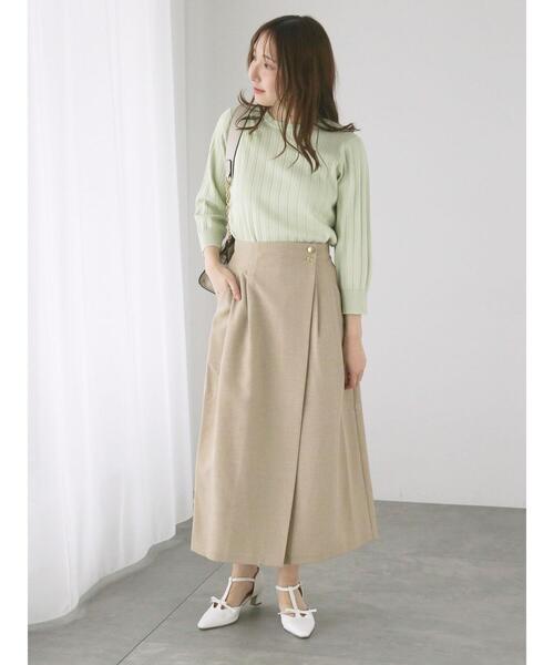 Te chichi TERRASSE（テチチテラス）の「麻調ボタンスカーチョ（その他パンツ・レディース・ブラック/ブルー/ベージュ・F）」の5枚目の写真