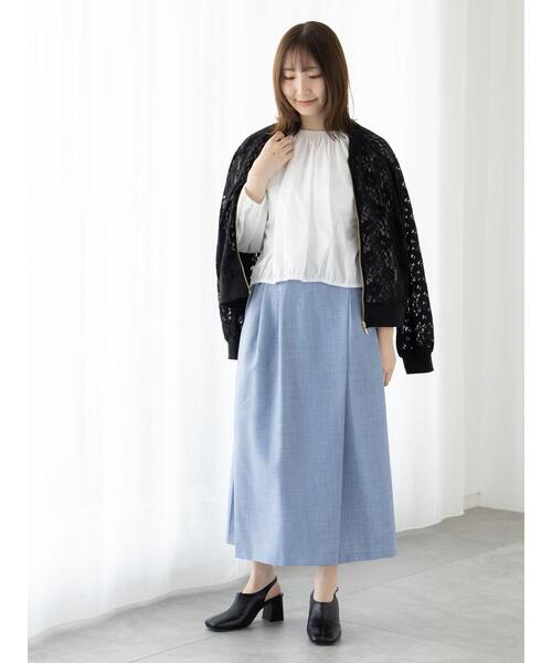 Te chichi TERRASSE（テチチテラス）の「麻調ボタンスカーチョ（その他パンツ・レディース・ブラック/ブルー/ベージュ・F）」の9枚目の写真