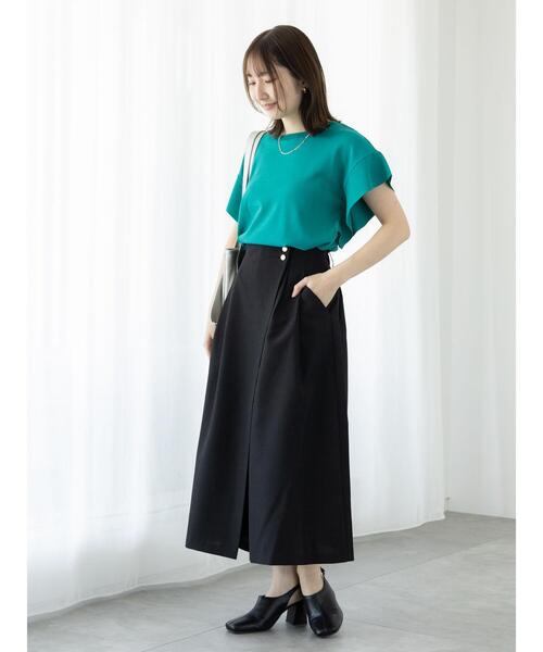 Te chichi TERRASSE（テチチテラス）の「麻調ボタンスカーチョ（その他パンツ・レディース・ブラック/ブルー/ベージュ・F）」の13枚目の写真