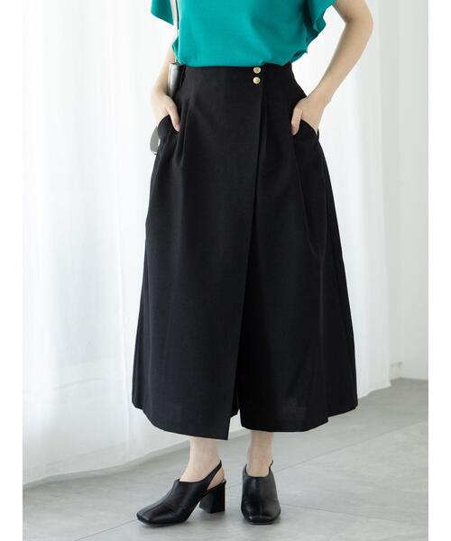 Te chichi TERRASSE（テチチテラス）の「麻調ボタンスカーチョ（その他パンツ・レディース・ブラック/ブルー/ベージュ・F）」の14枚目の写真