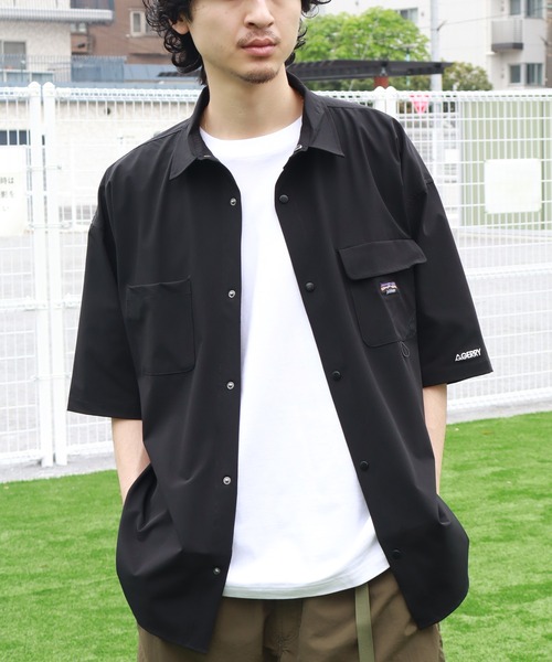 GERRY(ジェリー)の「【GERRY/ジェリー】 接触冷感 ナイロンタスラン 半袖シャツ(シャツ/ブラウス・メンズ・ブラック/カーキ/グレイッシュベージュ/ブラウン・LL/M/L)」の1枚目の写真