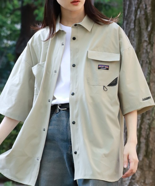 GERRY(ジェリー)の「【GERRY/ジェリー】 接触冷感 ナイロンタスラン 半袖シャツ(シャツ/ブラウス・メンズ・ブラック/カーキ/グレイッシュベージュ/ブラウン・LL/M/L)」の12枚目の写真