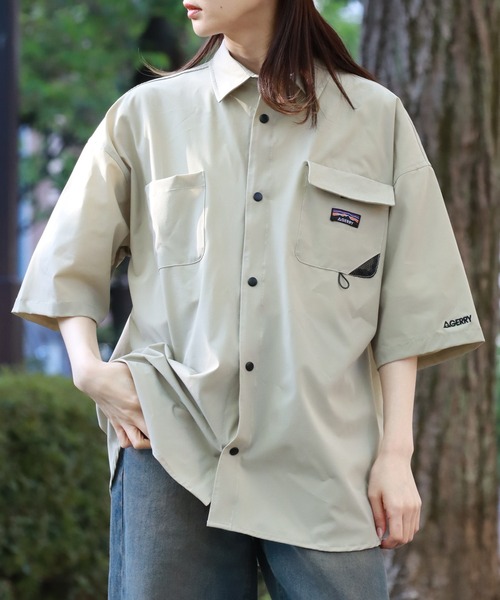 GERRY(ジェリー)の「【GERRY/ジェリー】 接触冷感 ナイロンタスラン 半袖シャツ(シャツ/ブラウス・メンズ・ブラック/カーキ/グレイッシュベージュ/ブラウン・LL/M/L)」の13枚目の写真