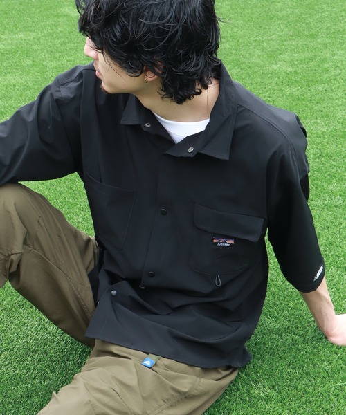 GERRY(ジェリー)の「【GERRY/ジェリー】 接触冷感 ナイロンタスラン 半袖シャツ(シャツ/ブラウス・メンズ・ブラック/カーキ/グレイッシュベージュ/ブラウン・LL/M/L)」の8枚目の写真