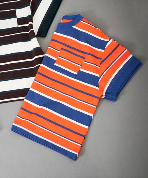 BREEZE（ブリーズ）の「【B NEW JACK】マルチボーダー半袖Tシャツ_ジュニア対応（Tシャツ/カットソー・キッズ・ブラウン/オレンジ/イエロー・90/100/110/120/130/140/150/160）」の3枚目の写真