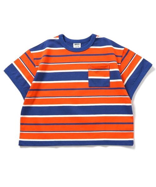 BREEZE（ブリーズ）の「【B NEW JACK】マルチボーダー半袖Tシャツ_ジュニア対応（Tシャツ/カットソー・キッズ・ブラウン/オレンジ/イエロー・90/100/110/120/130/140/150/160）」の8枚目の写真