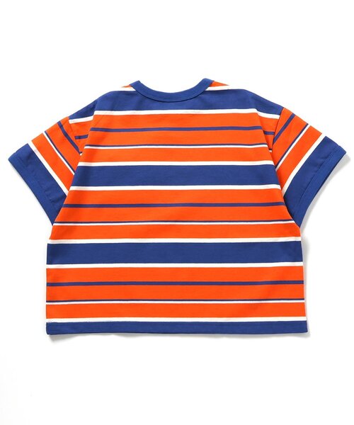 BREEZE（ブリーズ）の「【B NEW JACK】マルチボーダー半袖Tシャツ_ジュニア対応（Tシャツ/カットソー・キッズ・ブラウン/オレンジ/イエロー・90/100/110/120/130/140/150/160）」の9枚目の写真