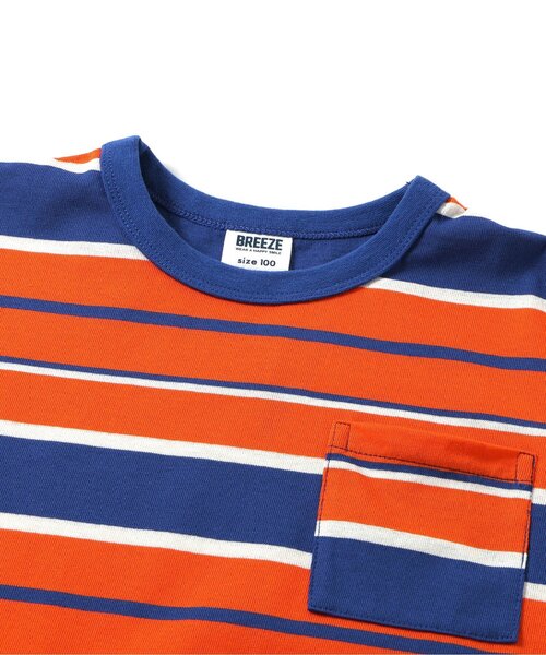 BREEZE（ブリーズ）の「【B NEW JACK】マルチボーダー半袖Tシャツ_ジュニア対応（Tシャツ/カットソー・キッズ・ブラウン/オレンジ/イエロー・90/100/110/120/130/140/150/160）」の10枚目の写真