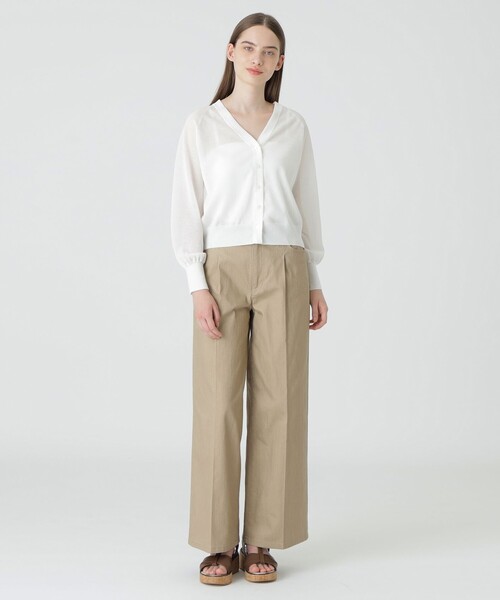 BLUE LABEL CRESTBRIDGE（ブルーレーベルクレストブリッジ）の「シアーニットカーディガン（カーディガン/ボレロ・レディース・ブラック/オフホワイト・38）」の3枚目の写真