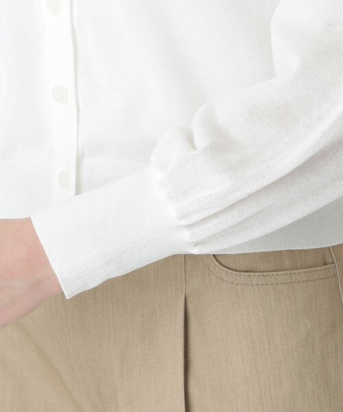 BLUE LABEL CRESTBRIDGE（ブルーレーベルクレストブリッジ）の「シアーニットカーディガン（カーディガン/ボレロ・レディース・ブラック/オフホワイト・38）」の6枚目の写真