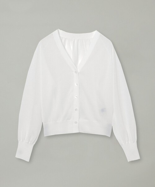 BLUE LABEL CRESTBRIDGE（ブルーレーベルクレストブリッジ）の「シアーニットカーディガン（カーディガン/ボレロ・レディース・ブラック/オフホワイト・38）」の8枚目の写真