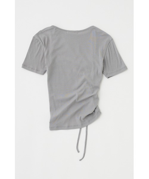 MOUSSY（マウジー）の「ONE SHOULDER TIED NECK Tシャツ（Tシャツ/カットソー・レディース・杢グレー/ホワイト/ネイビー・FREE）」の12枚目の写真