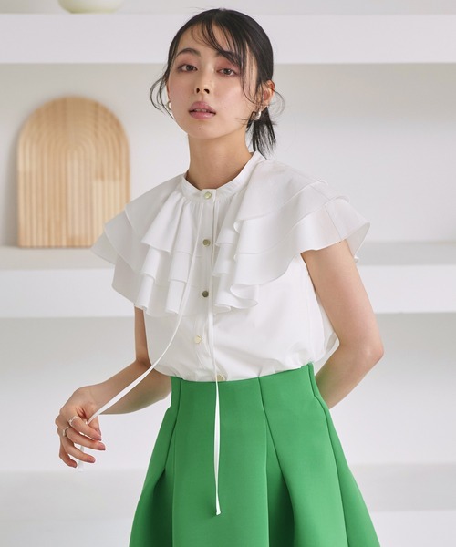 ルイルエブティック RUIRUE BOUTIQUE エアリーフリルサマーブラウス （イエロー） 洗える ｜ エアリー フリル サマー ブラウス ｜ レディース
