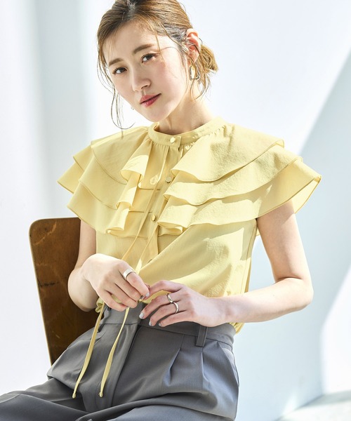 ルイルエブティック RUIRUE BOUTIQUE エアリーフリルサマーブラウス （ホワイト） 洗える ｜ エアリー フリル サマー ブラウス ｜ レディース