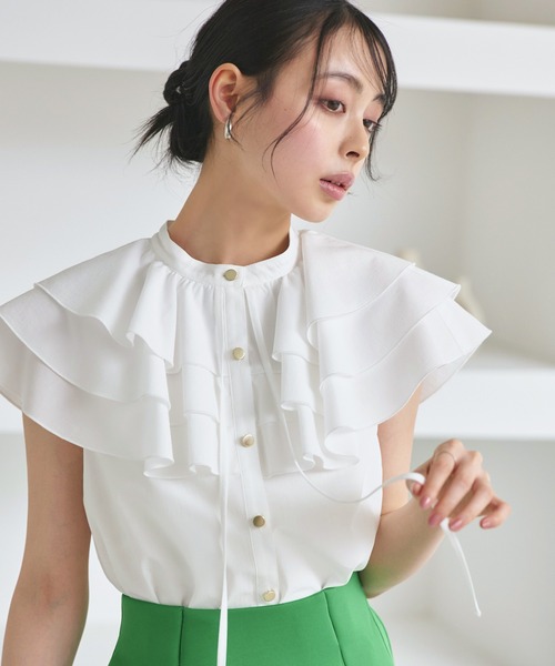 ルイルエブティック RUIRUE BOUTIQUE エアリーフリルサマーブラウス （ホワイト） 洗える ｜ エアリー フリル サマー ブラウス ｜ レディース
