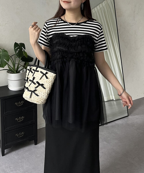 prose verse(プロズヴェール)の「フリルチュールドッキングペプラムTシャツ(Tシャツ/カットソー・レディース・ブラック系その他/オフホワイト・MEDIUM/LARGE)」の20枚目の写真